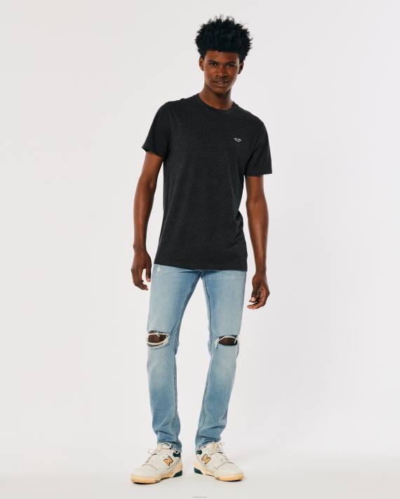 Hollister Mænd logo ikon besætning t-shirt 2H8Z808 toppe lyng sort