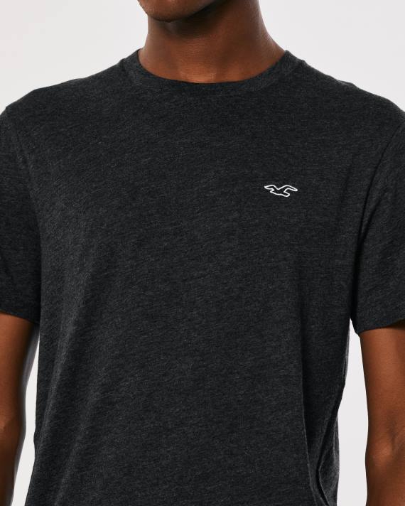 Hollister Mænd logo ikon besætning t-shirt 2H8Z808 toppe lyng sort