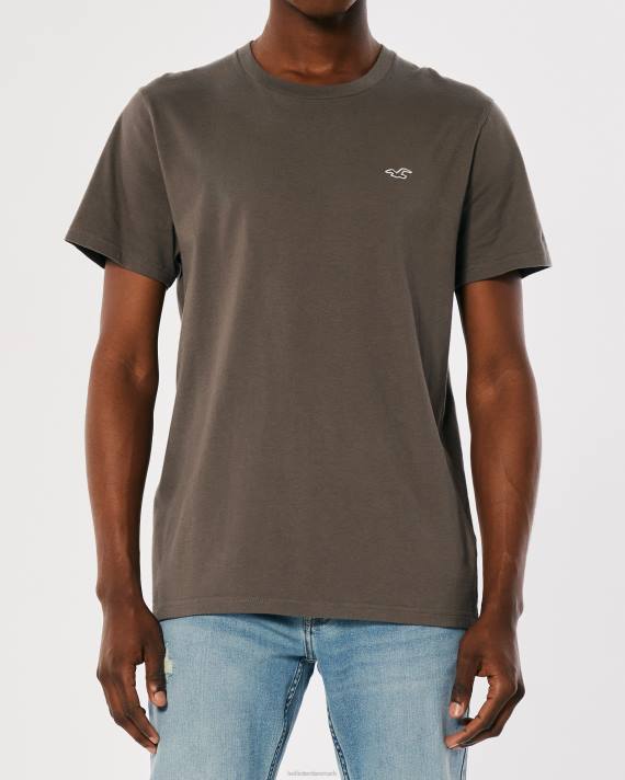 Hollister Mænd logo ikon besætning t-shirt 2H8Z810 toppe Brun