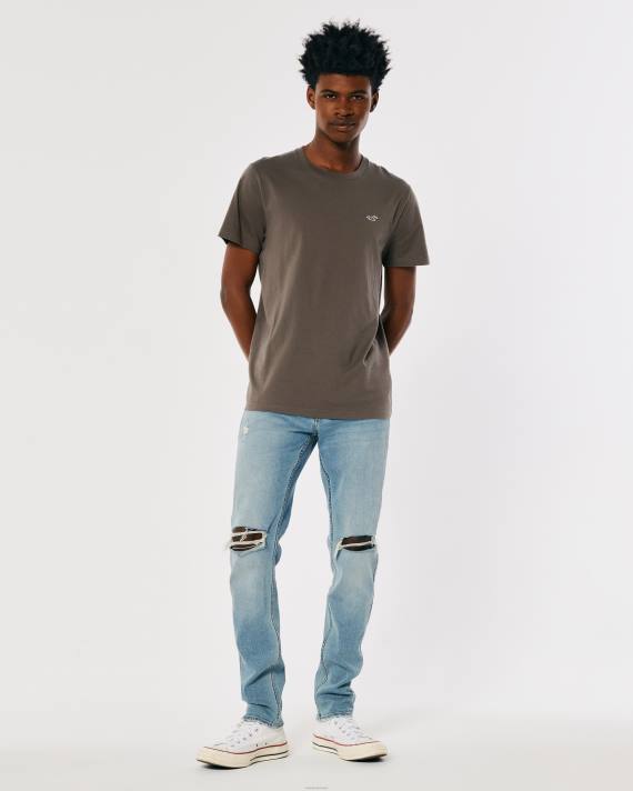 Hollister Mænd logo ikon besætning t-shirt 2H8Z810 toppe Brun