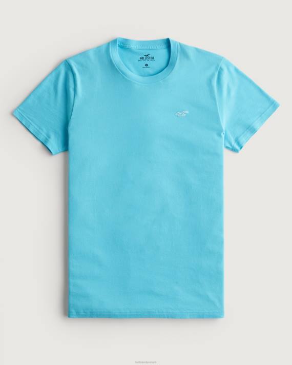 Hollister Mænd logo ikon besætning t-shirt 2H8Z825 toppe turkis