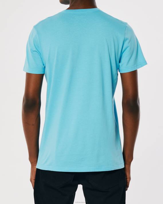 Hollister Mænd logo ikon besætning t-shirt 2H8Z825 toppe turkis