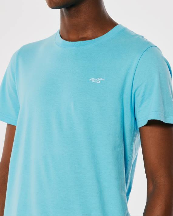 Hollister Mænd logo ikon besætning t-shirt 2H8Z825 toppe turkis