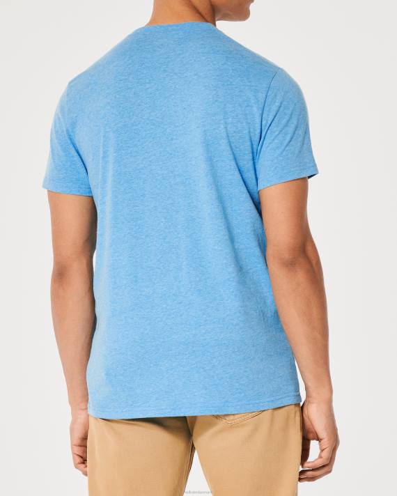 Hollister Mænd logo ikon besætning t-shirt 2H8Z834 toppe lyng blå