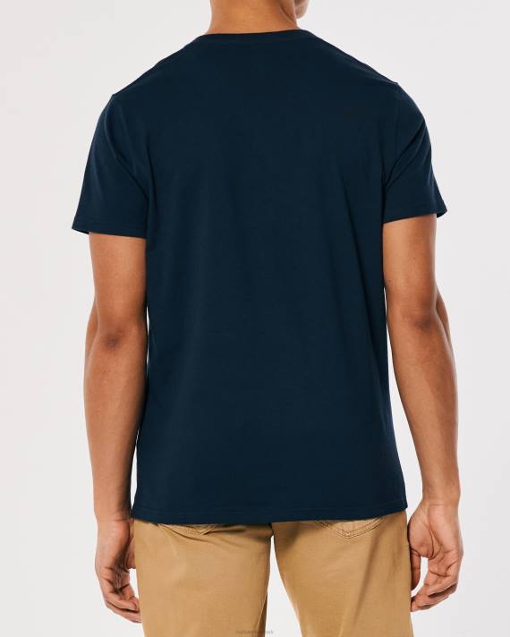 Hollister Mænd logo-ikon t-shirt i bomuld med v-hals 2H8Z931 toppe flåde