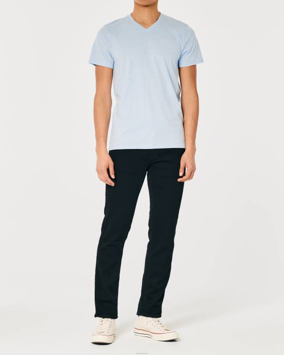 Hollister Mænd logo ikon v-hals t-shirt 2H8Z894 toppe lys lyngblå