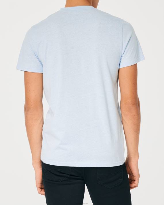Hollister Mænd logo ikon v-hals t-shirt 2H8Z894 toppe lys lyngblå