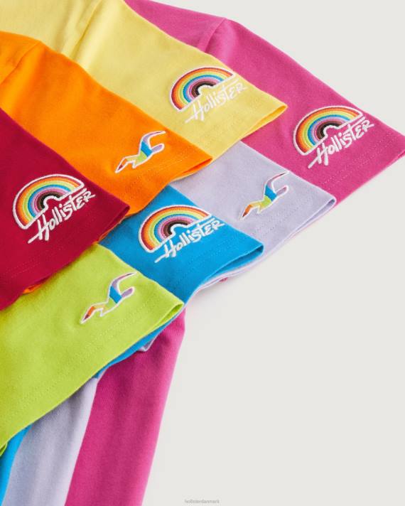 Hollister Mænd pride logo crew t-shirts 2H8Z74 toppe multi 7 lys