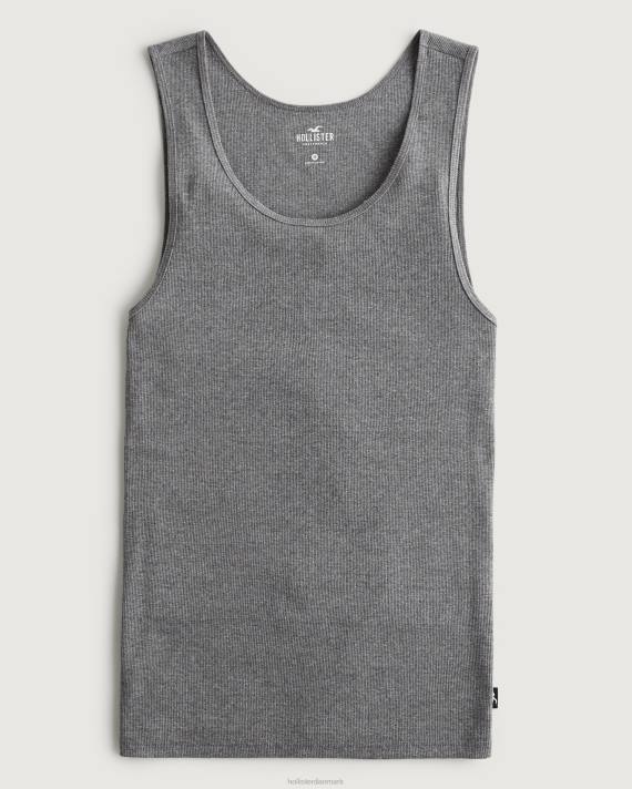 Hollister Mænd ribbet tank 2H8Z1058 toppe gråmeleret