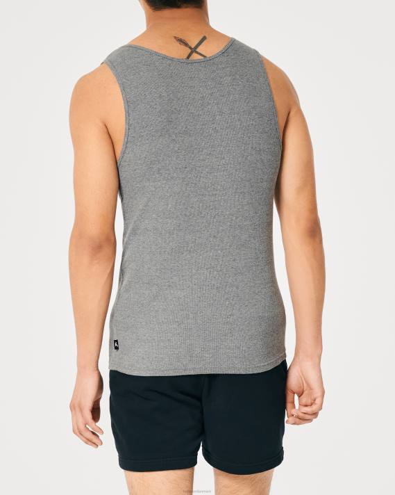 Hollister Mænd ribbet tank 2H8Z1058 toppe gråmeleret