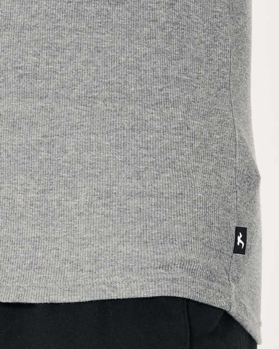 Hollister Mænd ribbet tank 2H8Z1058 toppe gråmeleret
