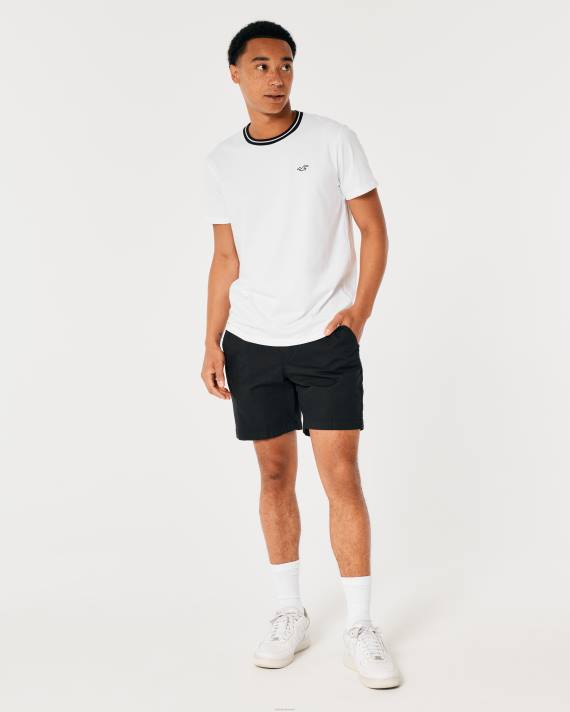 Hollister Mænd tippet besætningsikon t-shirt 2H8Z866 toppe hvid