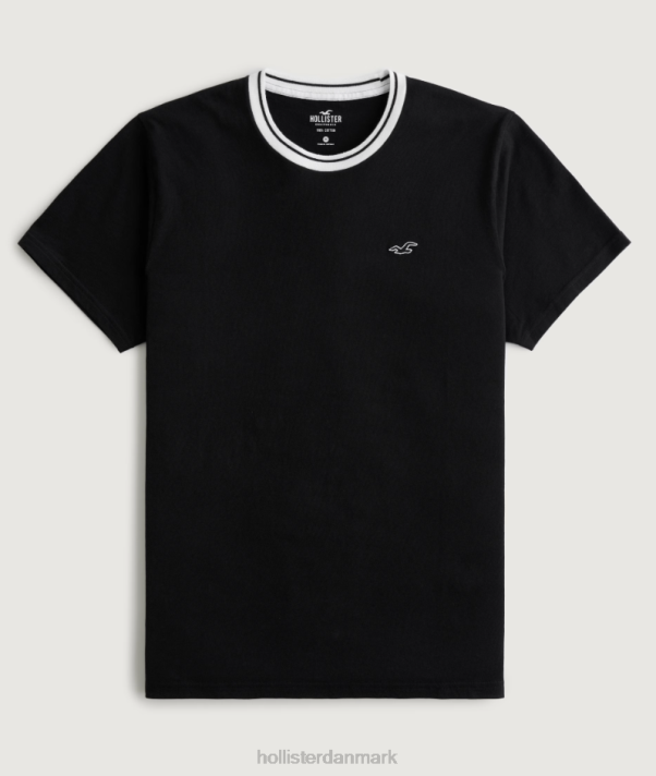 Hollister Mænd tippet besætningsikon t-shirt 2H8Z955 toppe sort