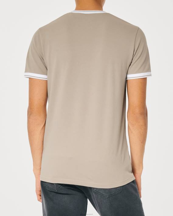 Hollister Mænd tippet pique logo ikon t-shirt 2H8Z1073 toppe lysebrun