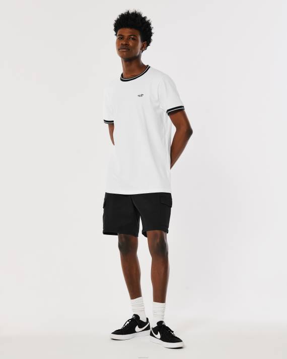 Hollister Mænd tippet pique logo ikon t-shirt 2H8Z886 toppe hvid