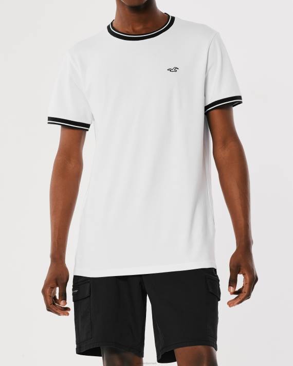 Hollister Mænd tippet pique logo ikon t-shirt 2H8Z886 toppe hvid